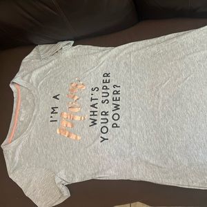 Grey night dress shirt for bed